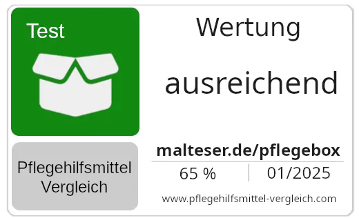 Malteser Test-Badge — 65 von 100 Punkten