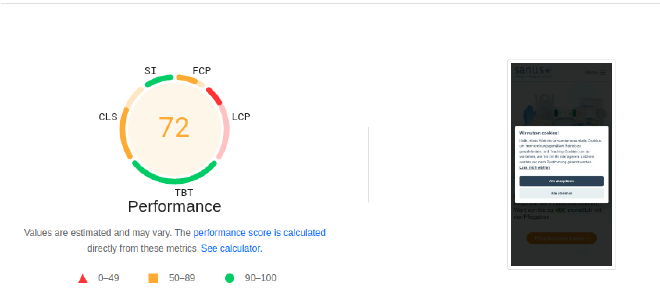 Google PageSpeed Insights sanus-plus