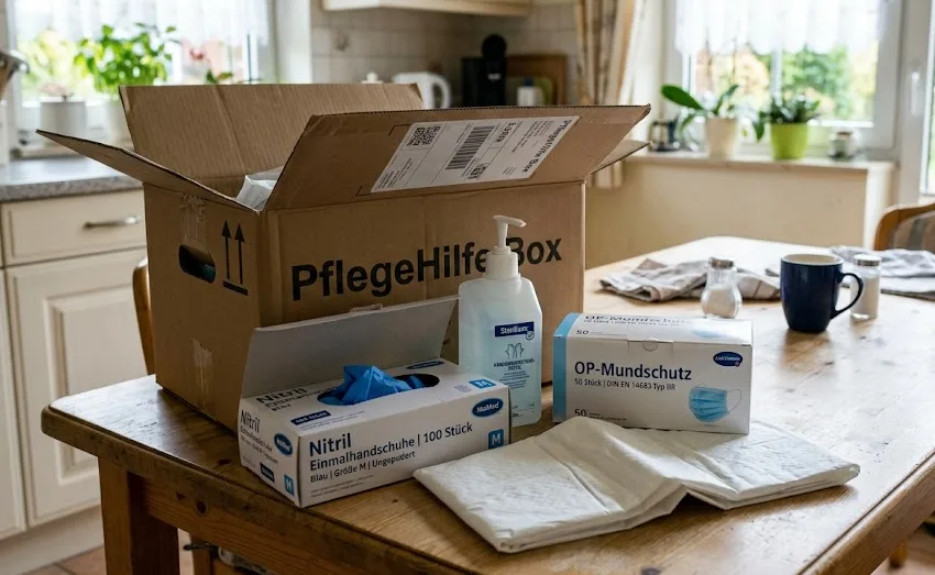 Pflegebox inhalt handschuhe desinfektion